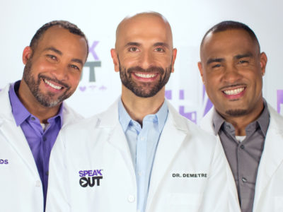 3 male HIV doctors smiling